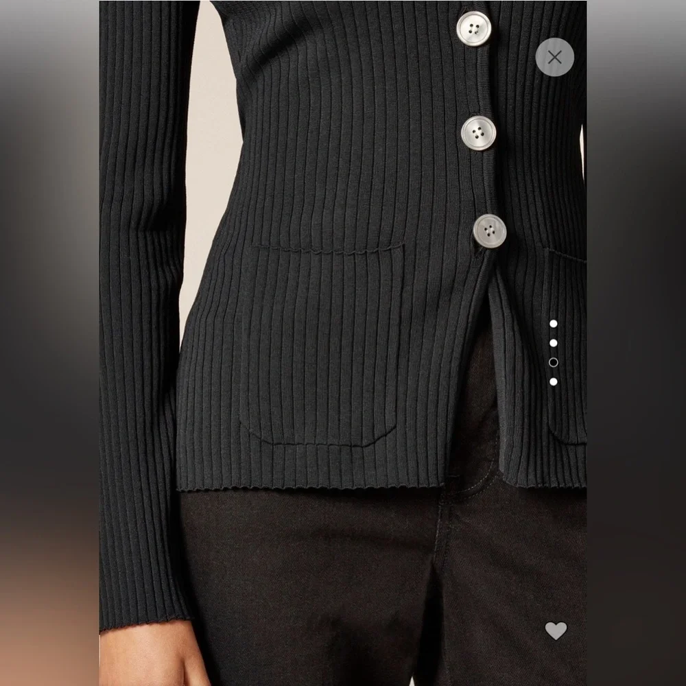 J. Crew super-stretch ribbed cardigan, NWT, black, medium